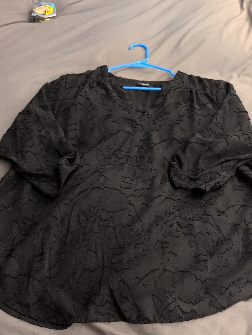 torrid See Through Textured Black Floral Blouse